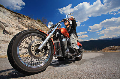 man riding motorcycle in Illinois